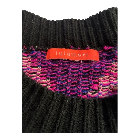 Lulumari Aztec Tribal Knit Sweater Pink Blue Cream One Size - Picture 6 of 12